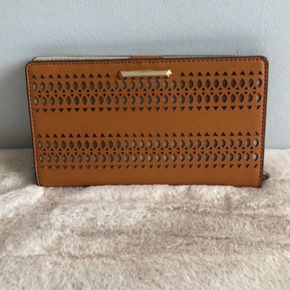 Stella & Dot brown leather clutch/wallet - Picture 1 of 6